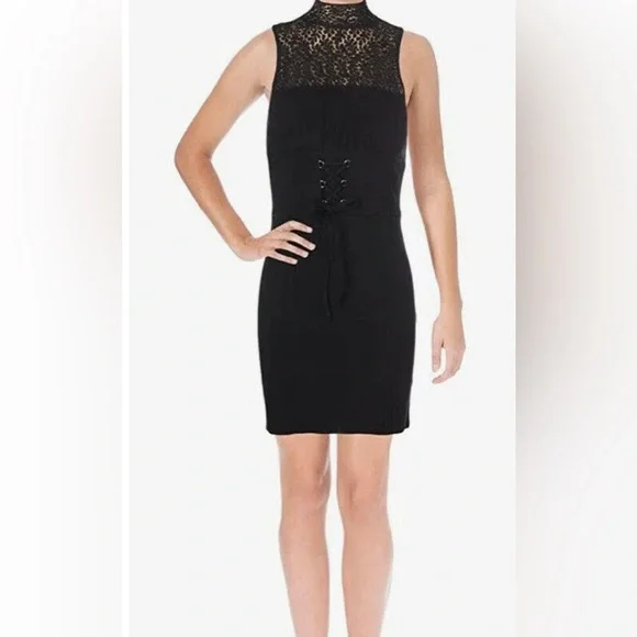 Free People | Dresses | Free People Little Black Dress Sexy Lace Choker  Bodice Cutout Back Cinched Waist | Poshmark